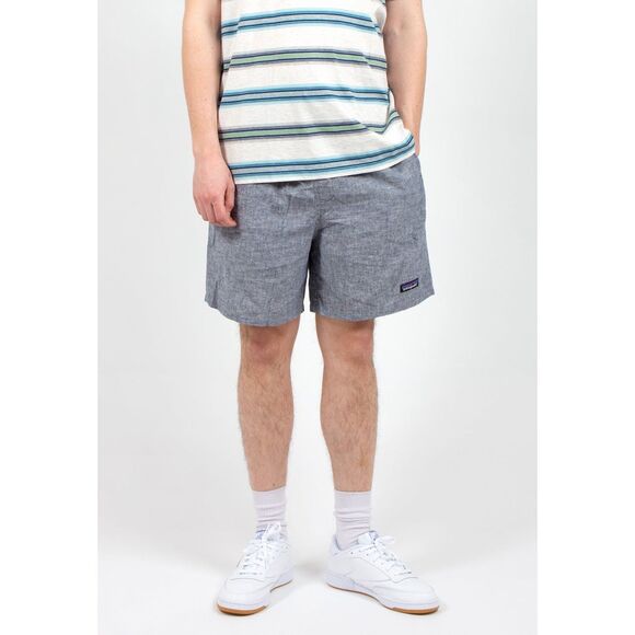 Patagonia Mens Baggies Naturals Chambray Navy Blue Shorts Size S - Picture 1 of 4